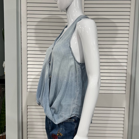 Blank NYC Drape Front Chambray Top - Picture 7 of 11